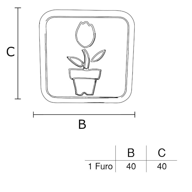 IL 5561 - Desenho de Flor em Vaso - Image 2