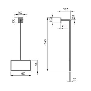 Toalheiro Tubo Retangular IL 6840