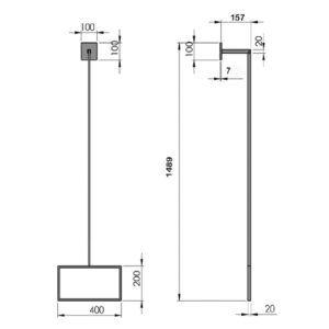 Toalheiro Tubo Retangular IL 6860