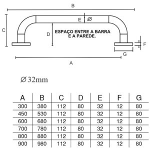 Barra de Apoio BA 8002