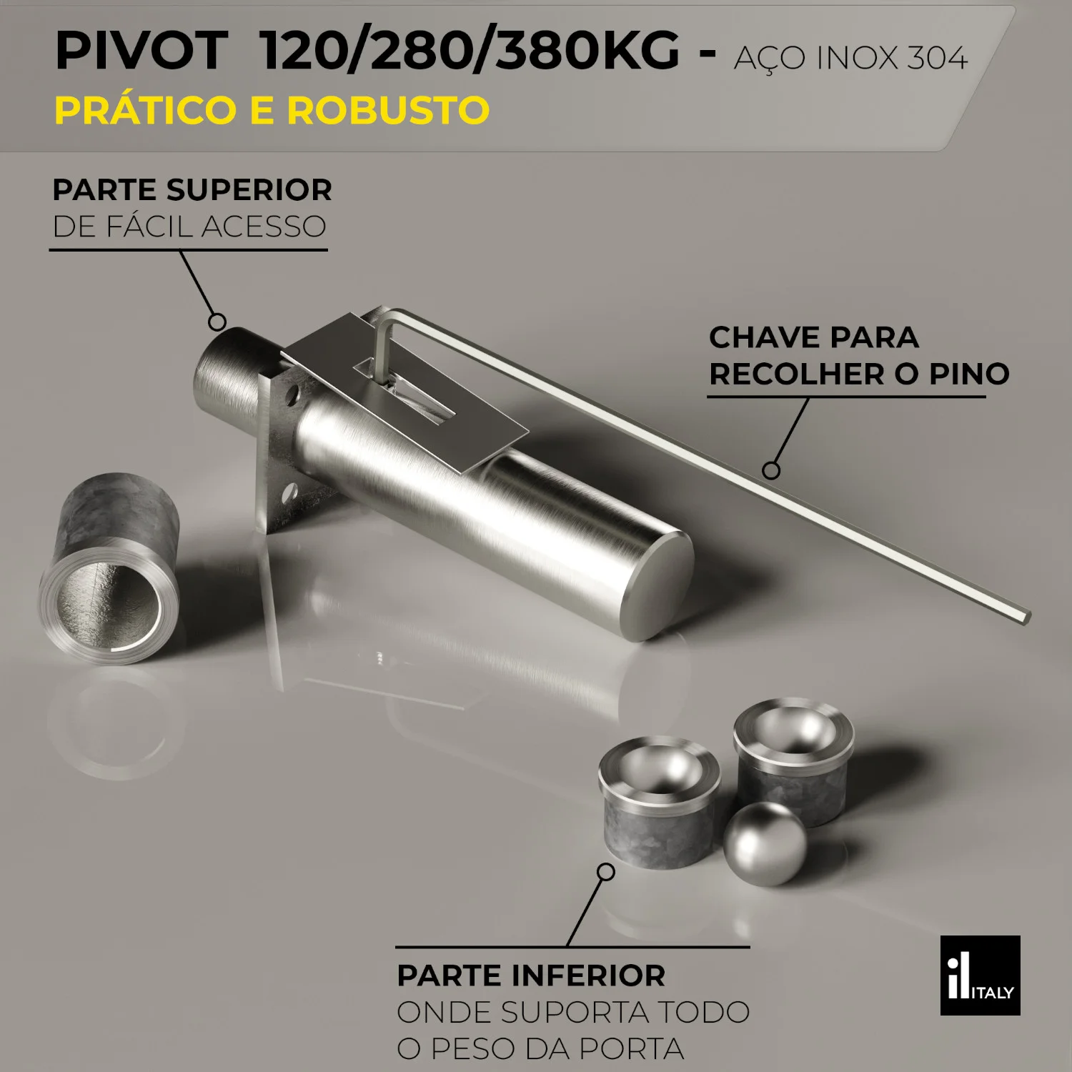 Pivô Inox IL 100 120kg - Imagem 2