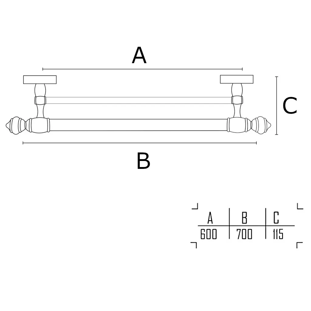 Porta toalha duplo Ouro Branco - Imagem 2